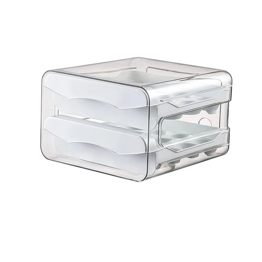 1pcRefrigerator egg storage box drawer type crisper kitchen egg carton tray can be stacked double-layer egg shelf