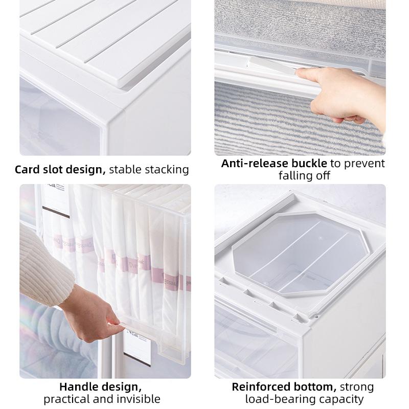 Household Closet Cabinet Storage Box Quilt Storage Box Organizing Box Drawer Storage Box Plastic Transparent Storage Box