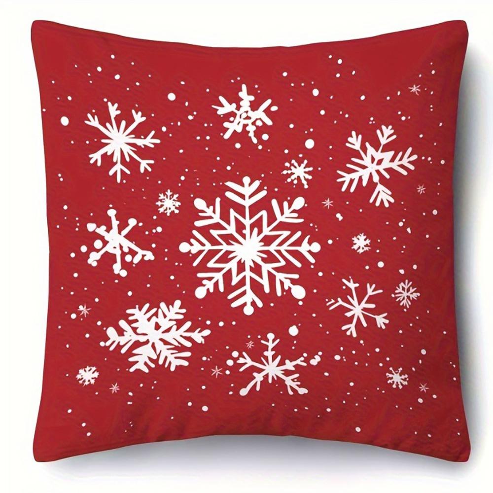 Red Christmas Pillowcases: Snowflakes, Merry Christmas, Deer & Trees - Festive Decor Sofa bed cushion cover,home decoration