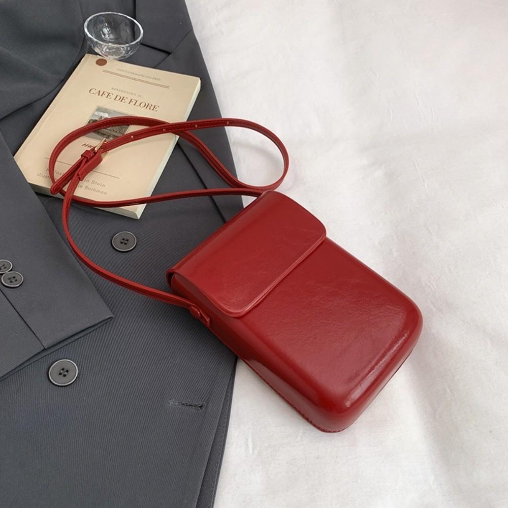 Korean Square Phone Bag Solid color Crossbody Bags Portable Flap Shoulder Purse  Ladie