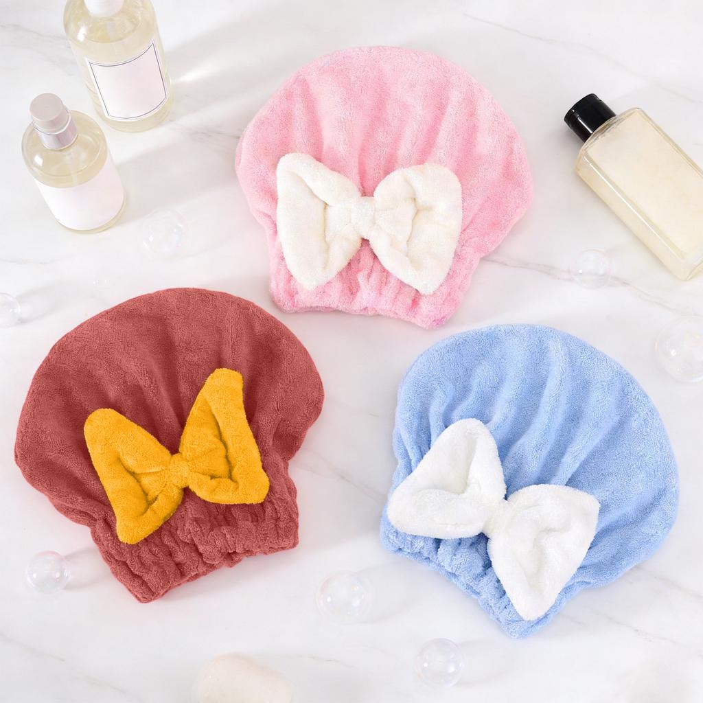 Coral Fleece Hair Drying Cap For Women, Thickened, Super Absorbent, And Quick-drying Bath Cap.
