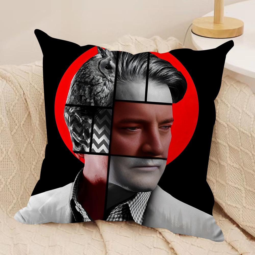 Twin Peaks FFire Walk Me Cushion Cover Silky Short Plush Invisible Zipper Dustproof Sofa Pillow Case For Home Decor