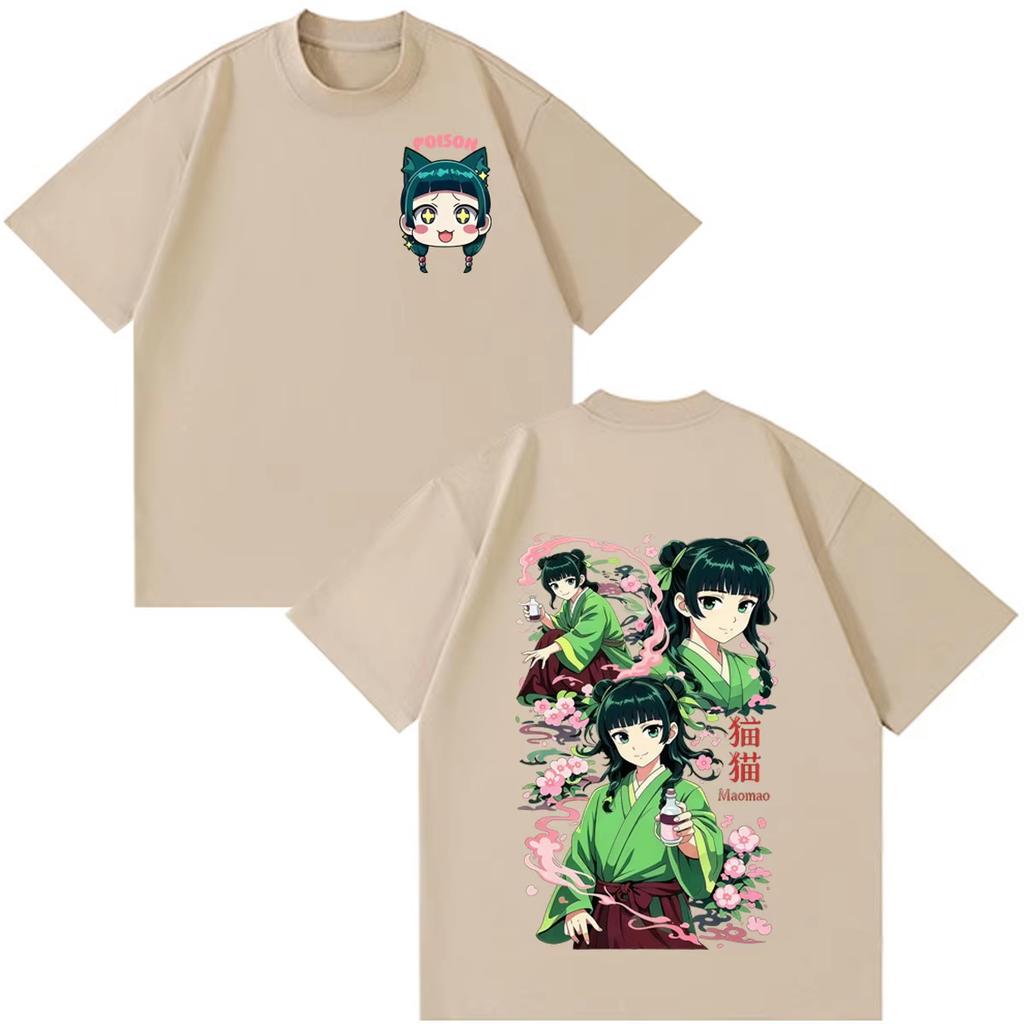 Hip-hop Style Summer Short Sleeve Casual Trendy T-shirt Printed with Patterns from the Anime The Apothecary Diaries T-shirt