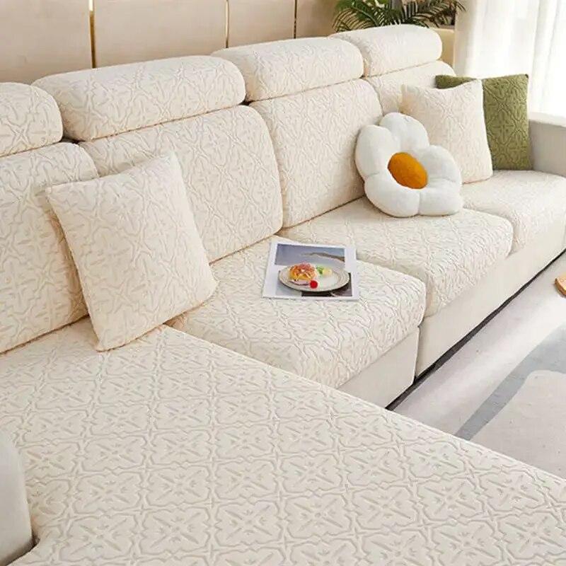 Zagęścić geometryczne elastyczne poszewki na poduszki 1/2/3/4 osobowa narożna narzuta na sofę szezlong materac na sofę