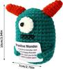 Funny Positive Crochet Monster Dolls Emotional Support Handmade Knitted Gift for Friend Home Party Office Decor Desk Decoration