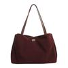 Matte Leather Large-capacity Commuting Shoulder Bag Real Cowhide Retro Light Luxury Tote Premium