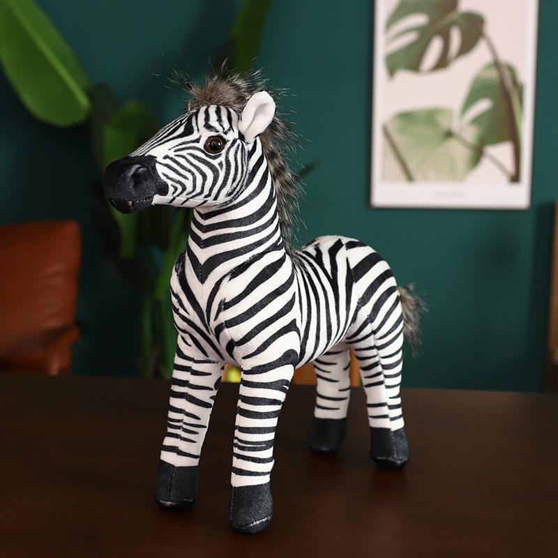 Simulated Zebra Plush Doll Creative Animal Doll Decoration Home, Living Room Decoration Children's Festival Gift