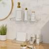 Wall Mounted Folding Shelf Transparent Punch   Large Capacity Strong Foldable Floating Wall Shelves for Bathroom