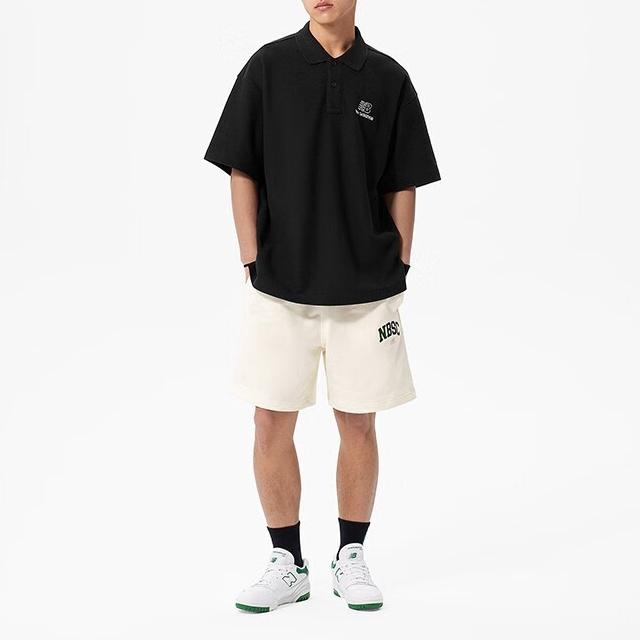 New Balance Casual Polo T-Shirt Asia Sizing 'Black White' Men's 5FD26161-BK