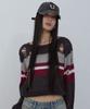 Uusoo Damaged Boat Neck Pullover_ Gray Multi Stripe