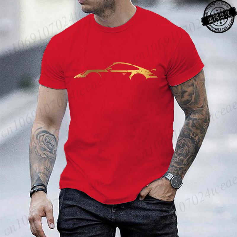 Mens Short Sleeved TShirts Funny Race Car Printed Mens Women Tshirt Round Neck Summer Top Minimalist Style Casual Clothing