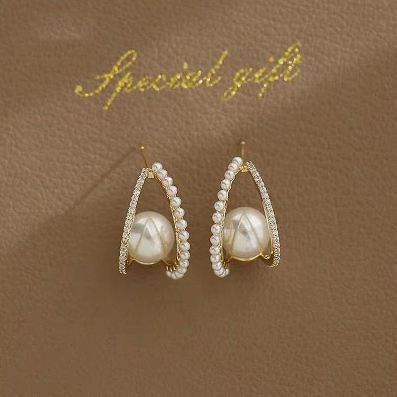 2024 Trendy Goddess S925 Sterling Silver Pearl Dangle Earrings - French Retro Style for Women 6A907