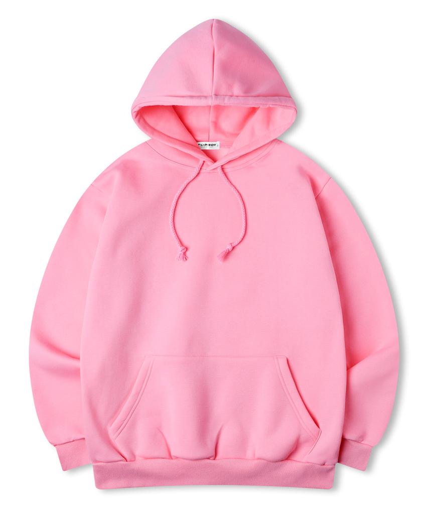 Essential Regular Fleece-Lined Hooded Sweatshirt Light Pink