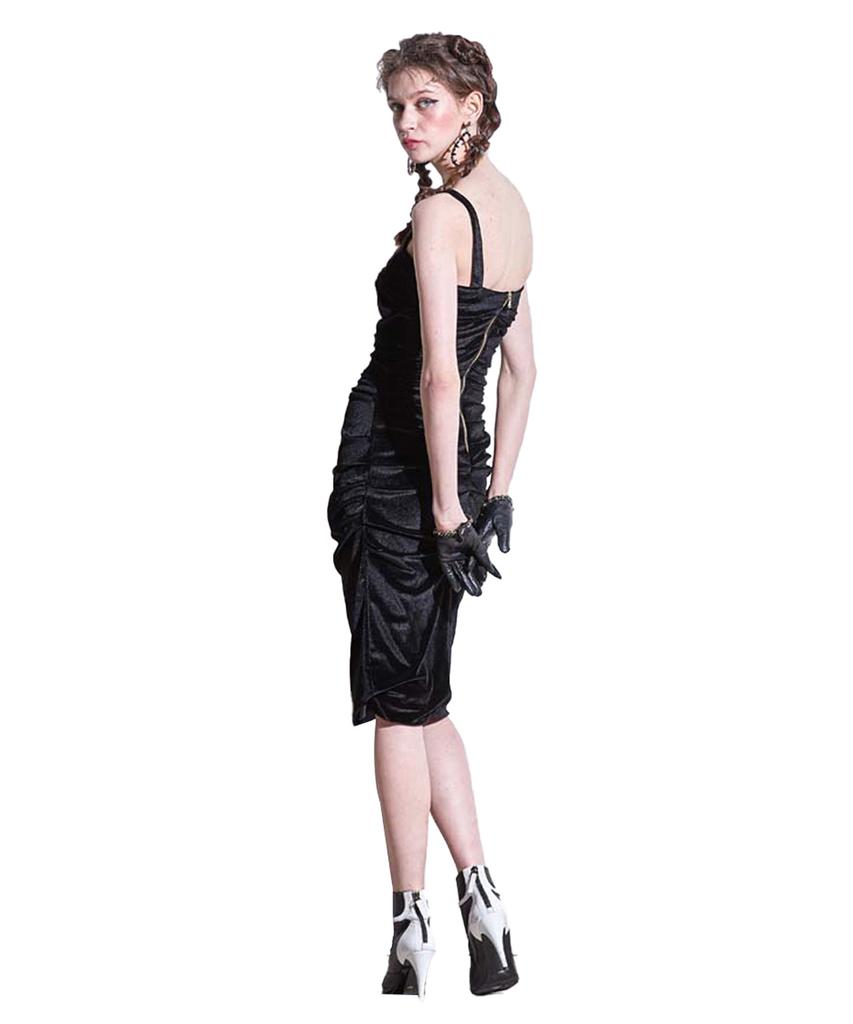 GREEDILOUS Black Shirred Dress
