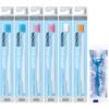 NONIO Toothbrush Set with Floss Not Type-Sharp (6 Brushes, Regular, Extra-Fine Bristles) Y-Shaped (Colors Available)