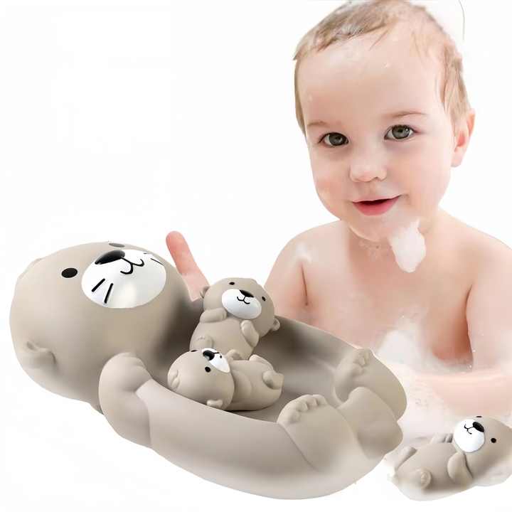 4pcs Children's Bathroom Floating Animal Otter Sealed Floating Water Toy Baby Bath Toys Swimming Pool Toy Comfort Toy