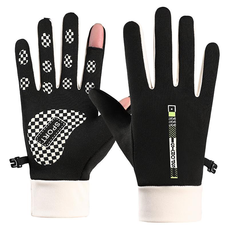 For Men and Women Winter Fleece Outdoor Sports  Cycling Driving  Fingerless Touch Screen  Waterproof Anti Slip and Windproof