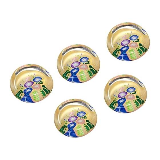 Yakushigama Glass Chopstick Rests (Morning Glory) - Set of 5