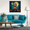 DIY Diamond Painting Canvas Pumpkin Skeleton Moon Pattern 5D Rhinestone Art Kit for Home Wall Decor Crafting Hobby Gift Set
