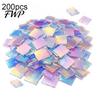 High Transparency Acrylic Squares Mini Iridescent Squares, Translucent Rainbow Pieces, 2cm 3cm Holographic Transparent Craft Tiles for DIY Crafts,