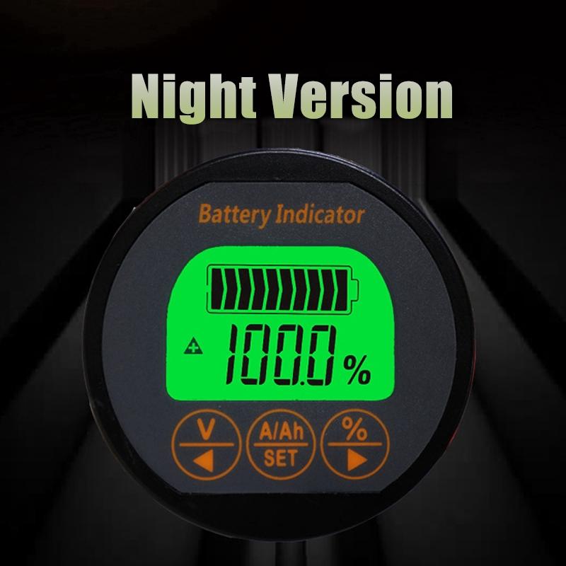 12V 24V Car Boat Battery Capacity Voltmeter Current Tester Waterproof LCD Digital Car Boat Lead-acid 18650 Battery Indicator
