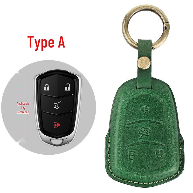 Genuine Leather Key Case for Cadillac CT5/CT4/XT6 - Premium Cowhide Key Holder