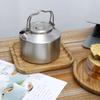 Camping Kettle with Double Handle Stainless Steel Short Nozzle Design Portable Camp Tea Coffee Pot for Travel Outdoor Activity