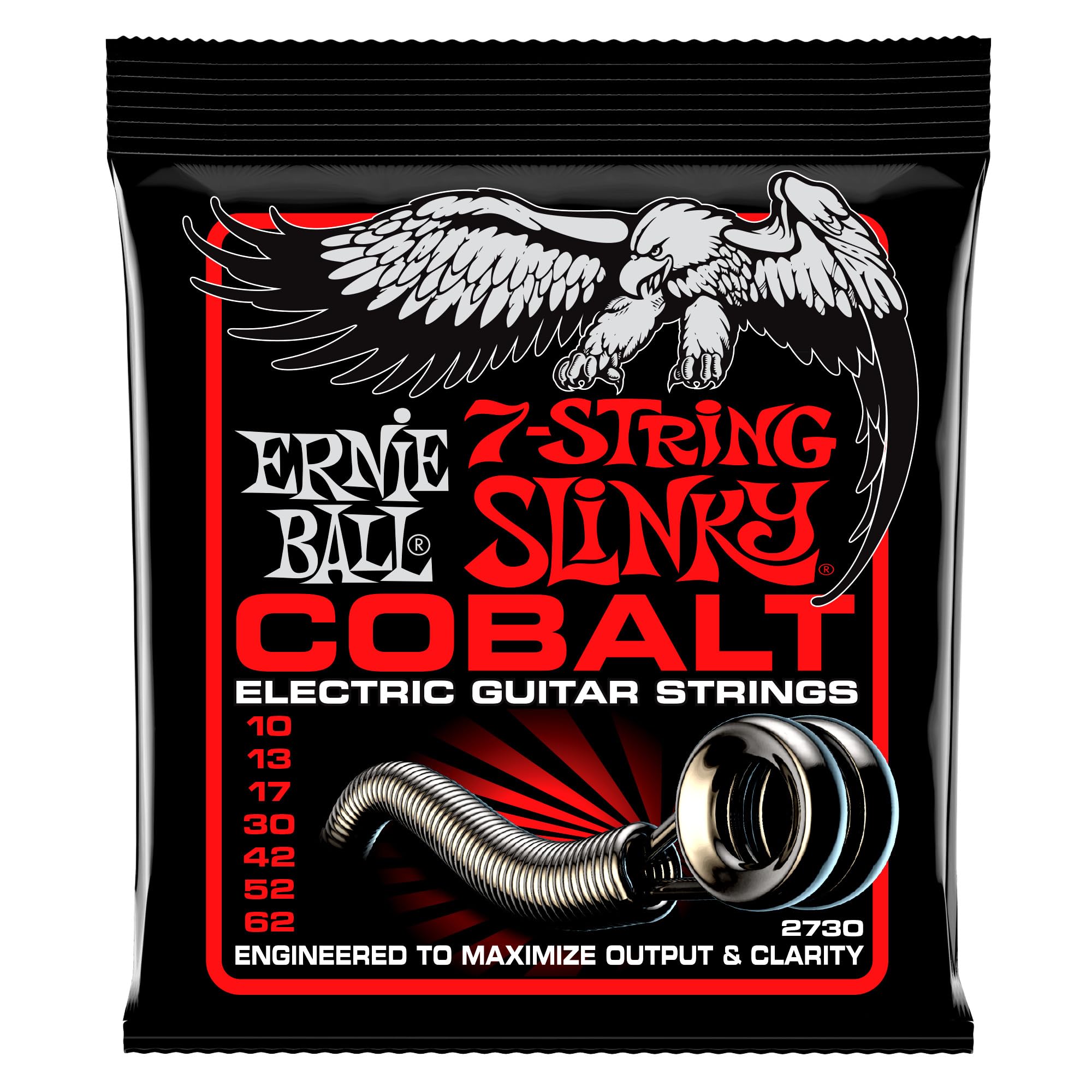 

ERNIE BALL 2730 Electric Guitar Strings 7 Strings COBALT SKINNY TOP HEAVY BOTTOM SLINKY Cobalt Slinky [Genuine] (10-62) 7-STRING
