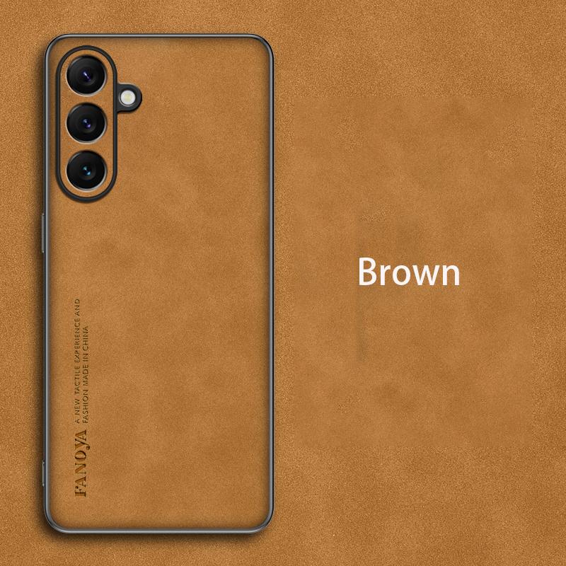 

Luxury Sheepskin Silicone PU Leather Phone Case For Samsung Galaxy A37 A57 Soft Protect Stand Back Cover For Samsung Galaxy A57 Galaxy A57 коричневий