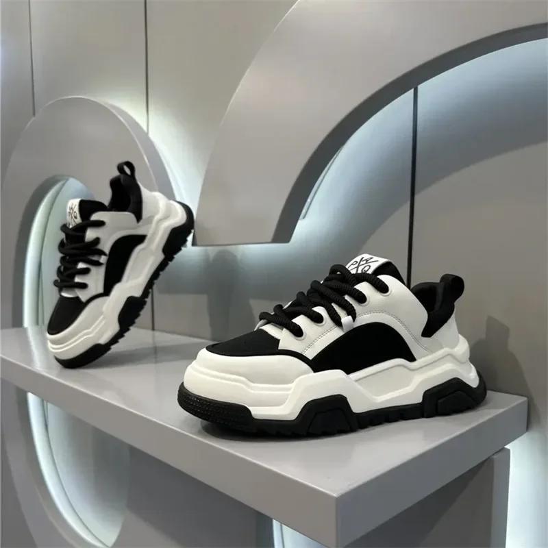 Designer Style Men Shoes White Comfortable Thick Platform Sneakers Fashion Casual Shoes Men  New Brand Sports Trainers Tenis