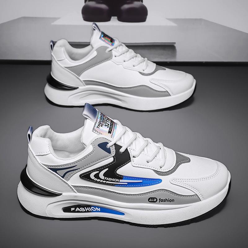 

New men s sports single shoes leather surface waterproof trend versatile casual dad shoes soft sole non-slip running shoes 44