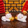 Cute Fortune Kitten Figurine Chinese Style Mini Cat Figurine  Car Accessories