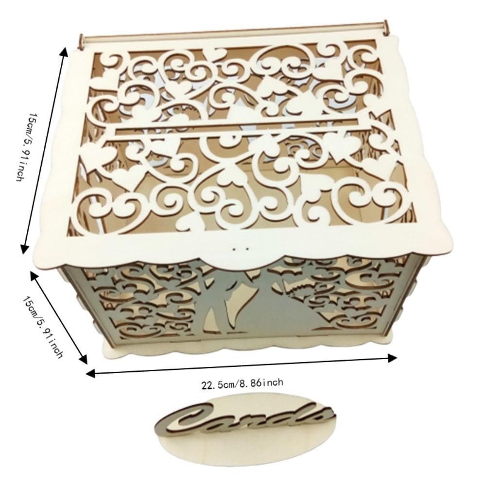 With Lock Wooden Envelope Box 22.5x15x15cm Wooden Money Box DIY DIY Card Box Bridal Shower