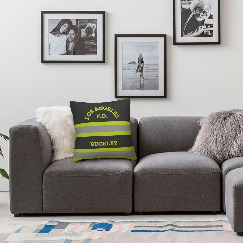 Buckley Los Angeles F.D. 9-1-1 Square Pillowcase Polyester Linen Velvet Creative Zip Decor Home Cushion Cover