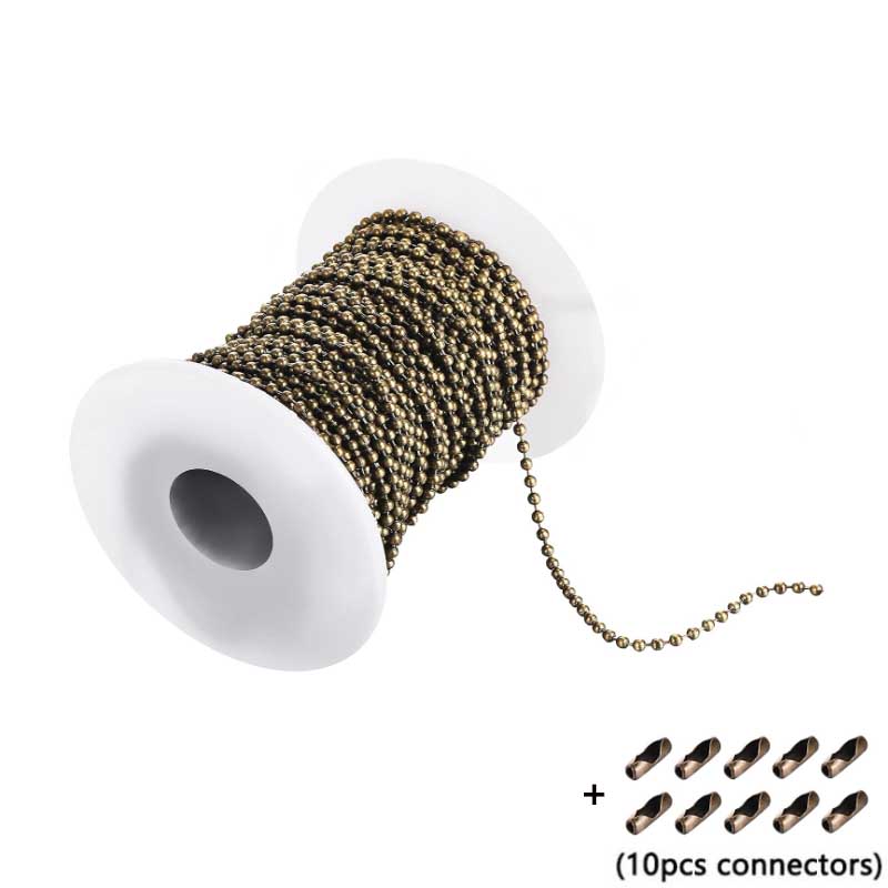 

5 м/рулон шириной 1,2-4 мм ожерелье с круглыми шариками для подвесок или собачьих жетонов цепочки для изготовления ювелирных изделий с соединителями оптом 2.0mm