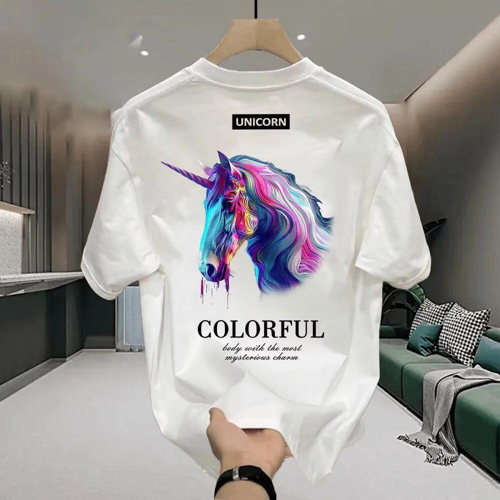 Men's Printed Summer T-shirt, Casual, Breathable and Comfortable 100% Pure Cotton T-shirt, Hip-hop Streetwear