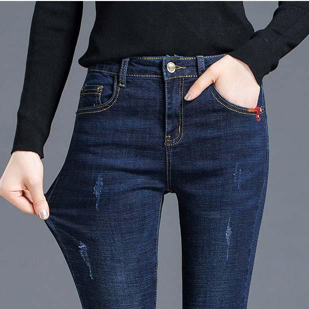 Jeans de cintura alta para mujeres Casual Estiramiento Denim Lápiz Pantalones  Señora Delgada Jeans Pantalones Femenino - comprar a precios bajos en la  tienda en línea Joom
