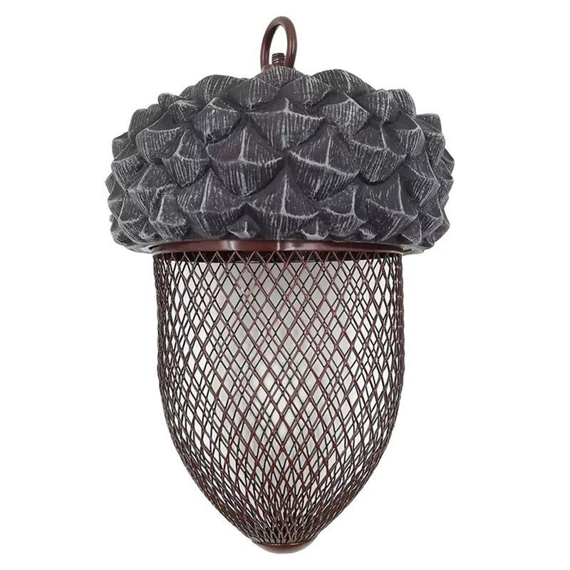

For Woodpecker, Titmice Compatible Sunflower Seed And Peanut Hanging Metal Bird Feeder Outdoor Decoration коричневий