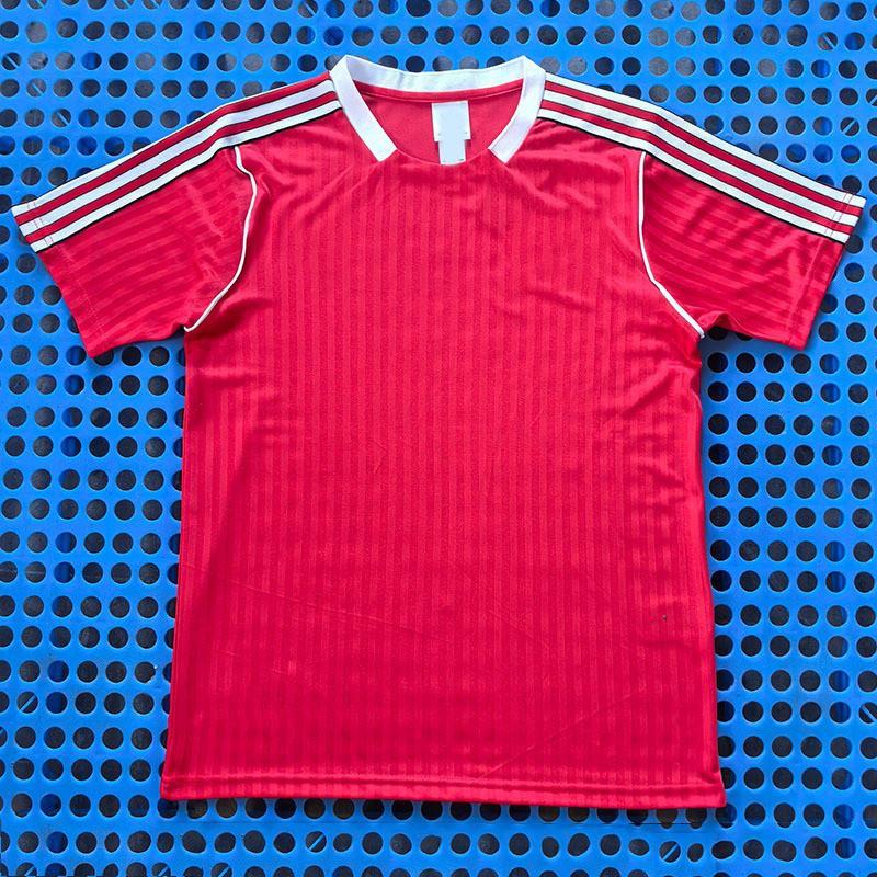 Mens Retro Football Jersey 1925 Style Red Short Sleeve Soccer Shirt Bamboo Fiber Breathable Sportswear