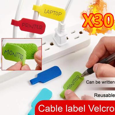 10-30PC Color Coding Cable Ties with Marker Surface - Organize,Identify Wires At Home, Office, Garage, Write On Them, Reusable, All-Purpose Fasteners