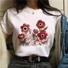 Korean Fashion Flower Graphic Women's T-Shirt 90S Harajuku Summer Shirts Short Sleeve Loose White O-Neck Blouses Female Y2K Tops