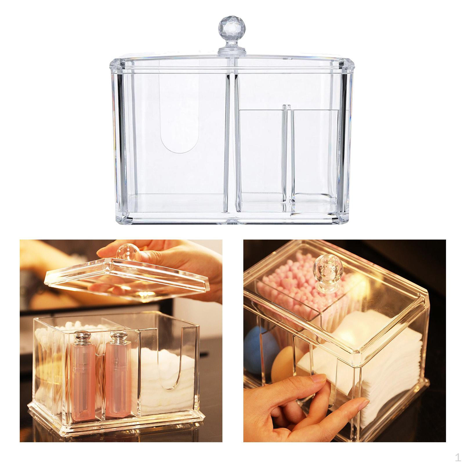 

4-Grid Pads Swab Holder Dispenser Box Organizer with Lid, Keep Your