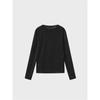 Kong Trendy Brand Ini*** Mesh Elastic Slim-Fit Women's Spring and Autumn Long-Sleeve Base T-Shirt, Round Neck, Lightweight, Breathable, Solid Color