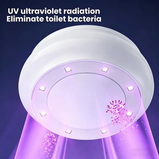 Toilet UV Cleaner with 8 UV-C LEDs Toilet Sterilization Lamp Automatic UV Toilet Light Toilet Hygiene UV Device for Home Closet Bathroom Hotel Room