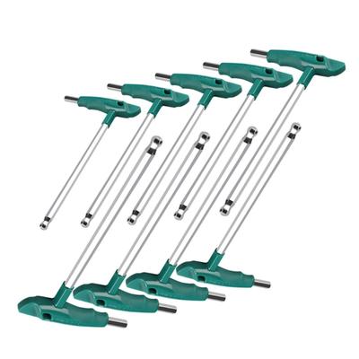 Jeu de clés à douille hexagonale en forme de T extra longues en 8 tailles Usinées avec précision Outil hexagonal Clé en L pour les réparations dans les espaces restreints