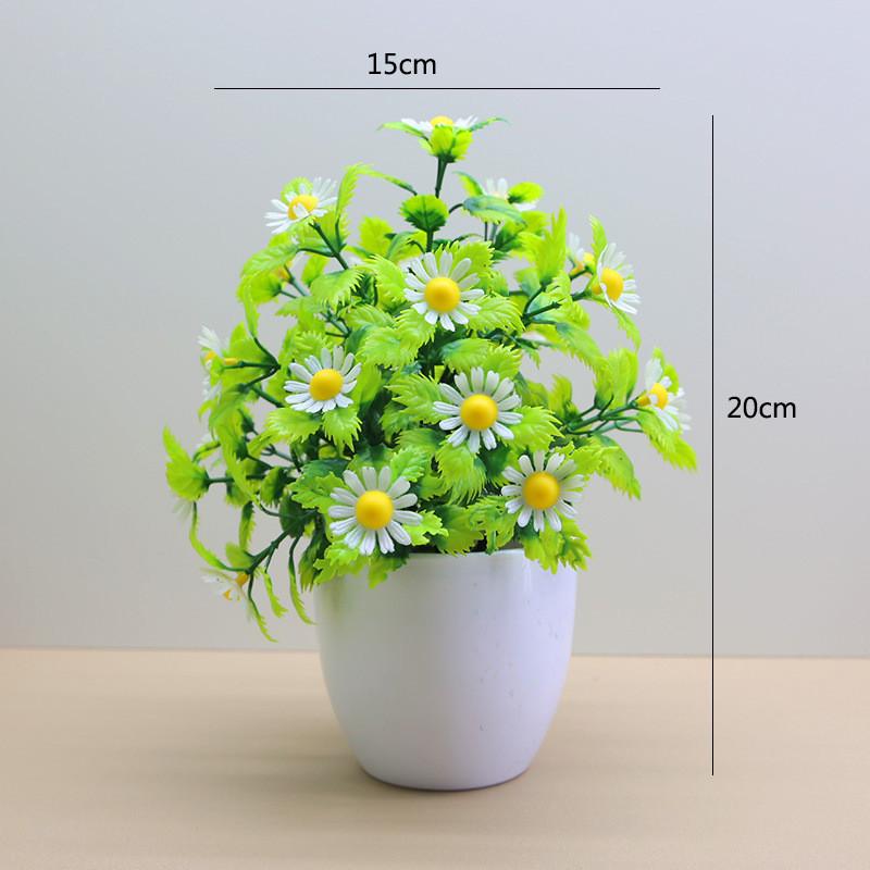 

And Daisy Palm Potted Artificial Plants With Plastic Material For Desk Decor And Gifts White Pot