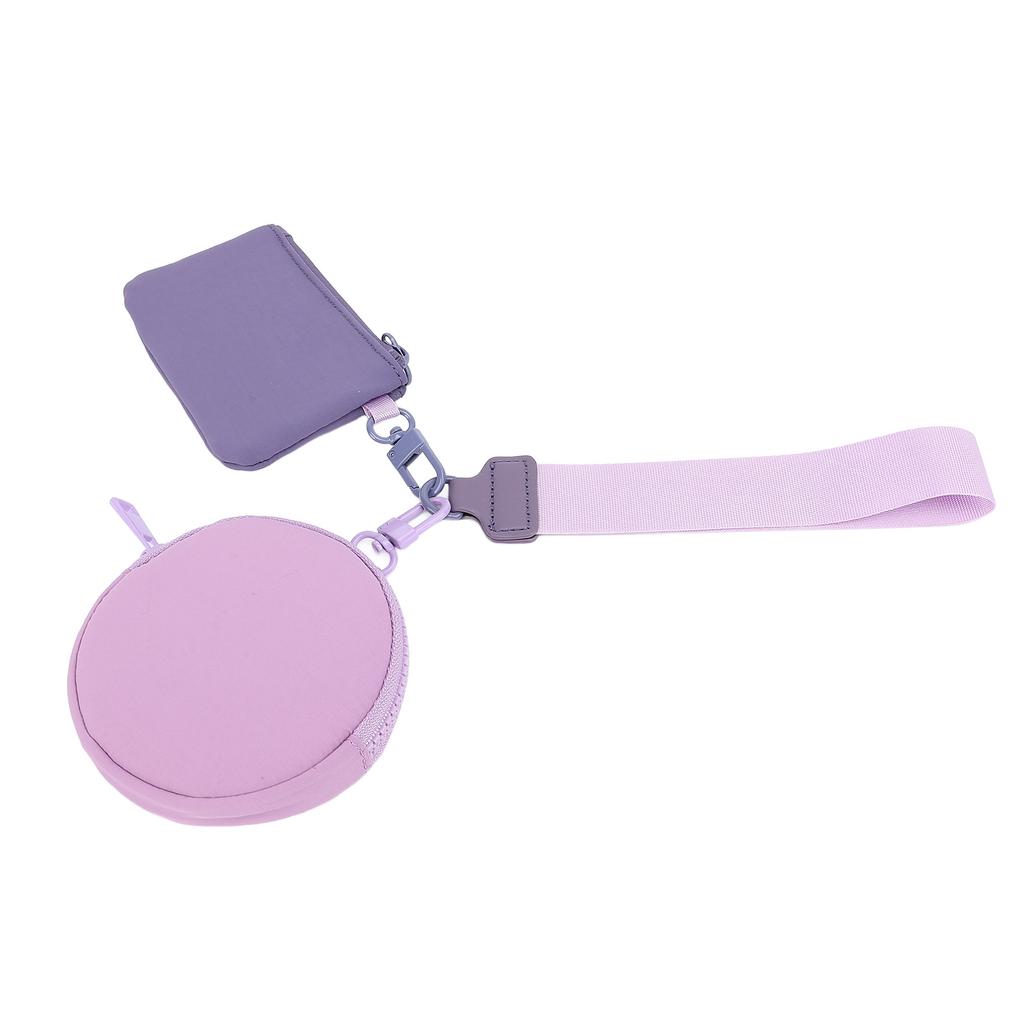 Dual Pouch Wristlet Wallets Portable Detachable Water Proof Portable Coin Purse Zip Double Pocket Wr