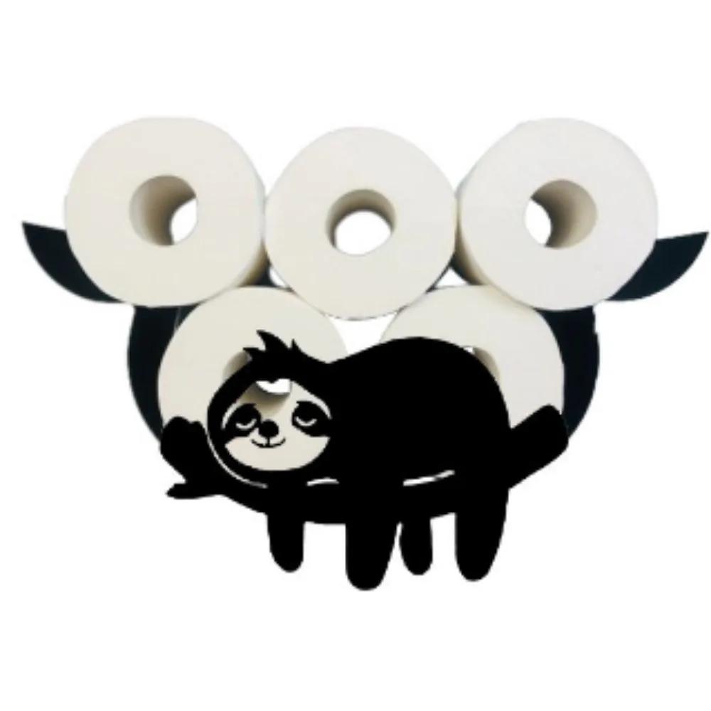 

Черный металлический держатель для туалетной бумаги с рисунком животных, аксессуары для спальни, настенный кронштейн для рулонов туалетной бумаги, кухня, ванная комната