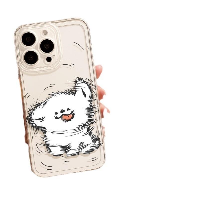 Applicable to Apple 11/11 mobile phone case Huawei Redmi couple cartoon mobile phone case personalized head-shaking puppy Xiaomi 11