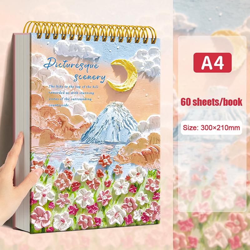 A4/8K/16K Thickened Sketchbook 60 Sheets 160G For Drawing Watercolor/Oil Painting/Colored Pencils Blank Drawing Book
